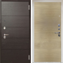 Входная дверь Аргус ЛЮКС 3К Снежно-белый Агат венге горизонт + Элегант Дорс светлый горизонт