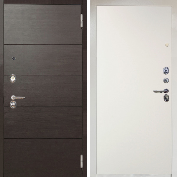 Входная дверь Аргус ЛЮКС 3К Снежно-белый Агат венге горизонт + Элегант Софт милк