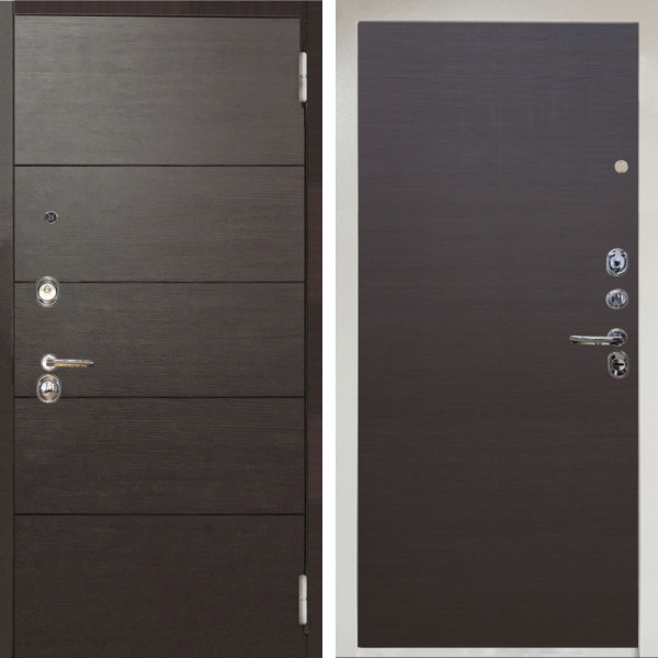 Входная дверь Аргус ЛЮКС 3К Снежно-белый Агат венге горизонт + Элегант Венге горизонт