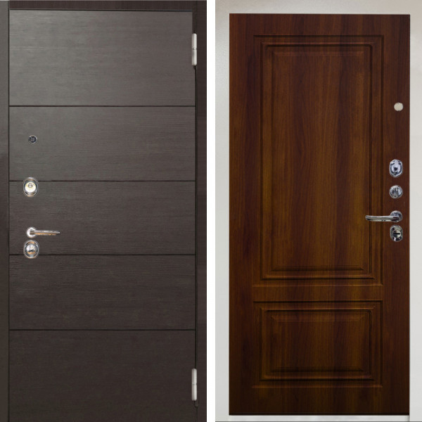 Входная дверь Аргус ЛЮКС 3К Снежно-белый Агат венге горизонт + Элион дуб рустикальный