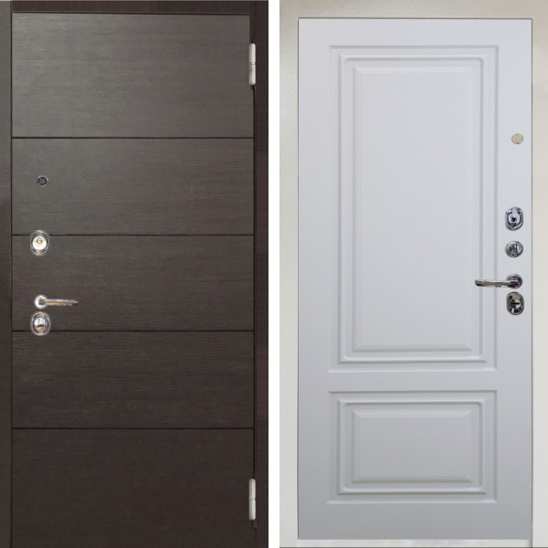 Входная дверь Аргус ЛЮКС 3К Снежно-белый Агат венге горизонт + Элион Софт милк