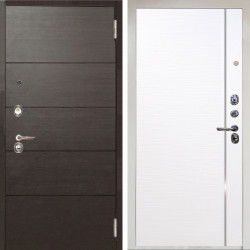 Входная дверь Аргус ЛЮКС 3К Снежно-белый Агат венге горизонт + Гауда Роял Вуд Белый