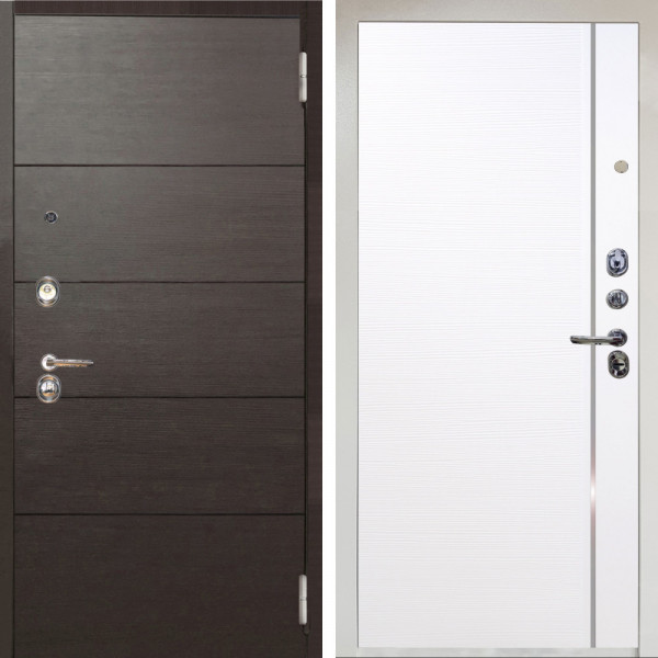 Входная дверь Аргус ЛЮКС 3К Снежно-белый Агат венге горизонт + Гауда Роял Вуд Белый