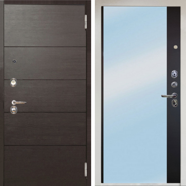 Входная дверь Аргус ЛЮКС 3К Снежно-белый Агат венге горизонт + Магнум Черный софт