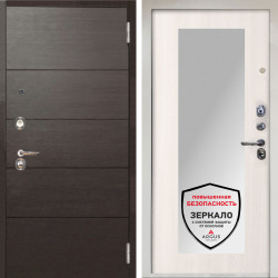 Входная дверь Аргус ЛЮКС 3К Снежно-белый Агат венге горизонт + Милли Ларче светлый