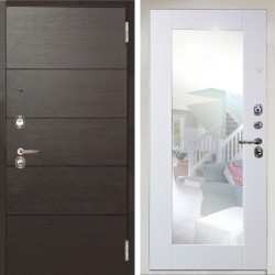 Входная дверь Аргус ЛЮКС 3К Снежно-белый Агат венге горизонт + Милли Роял вуд белый