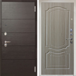 Входная дверь Аргус ЛЮКС 3К Снежно-белый Агат венге горизонт + Мишель Ларче светлый