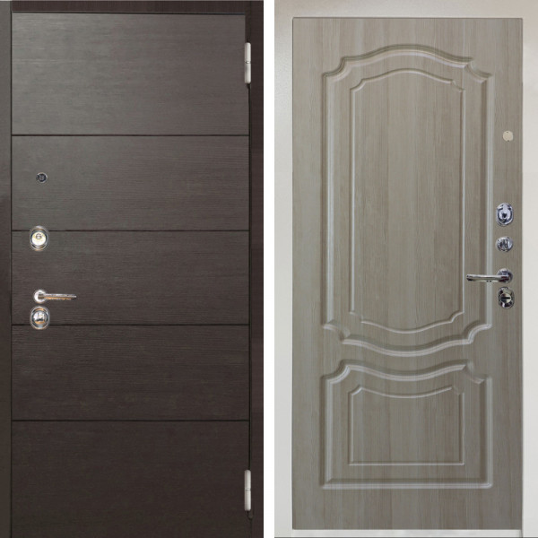 Входная дверь Аргус ЛЮКС 3К Снежно-белый Агат венге горизонт + Мишель Ларче светлый