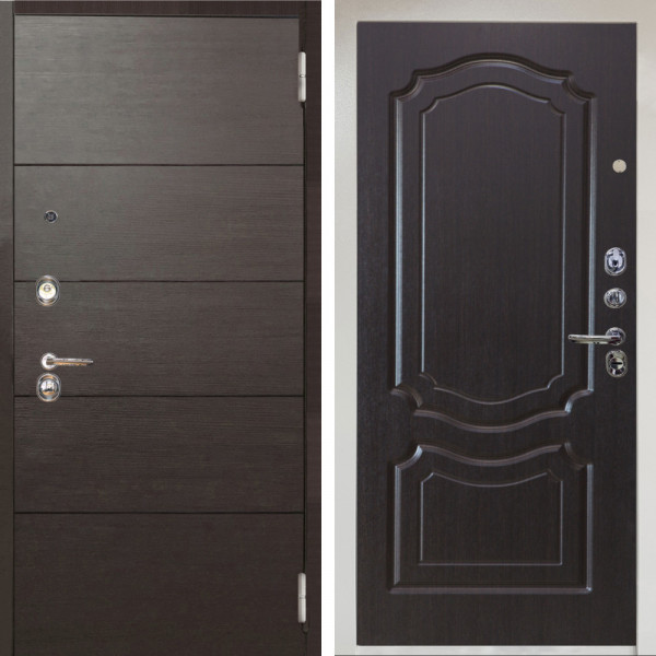 Входная дверь Аргус ЛЮКС 3К Снежно-белый Агат венге горизонт + Мишель Венге