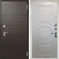 Входная дверь Аргус ЛЮКС 3К Снежно-белый Агат венге горизонт + Могадиш Софт милк