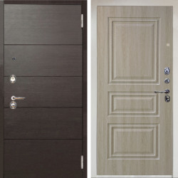 Входная дверь Аргус ЛЮКС 3К Снежно-белый Агат венге горизонт + Скиф Дуб филадельфия крем