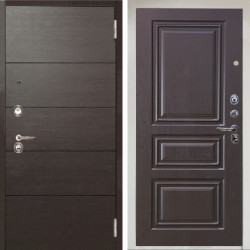 Входная дверь Аргус ЛЮКС 3К Снежно-белый Агат венге горизонт + Скиф Горький шоколад