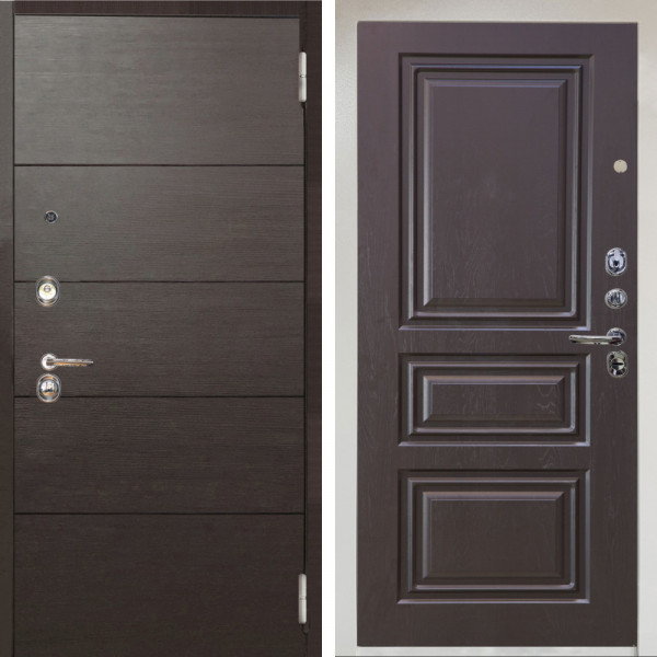 Входная дверь Аргус ЛЮКС 3К Снежно-белый Агат венге горизонт + Скиф Горький шоколад