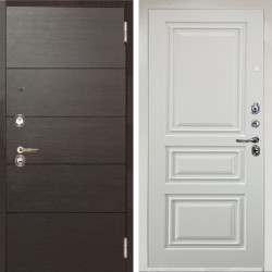 Входная дверь Аргус ЛЮКС 3К Снежно-белый Агат венге горизонт + Скиф Софт милк
