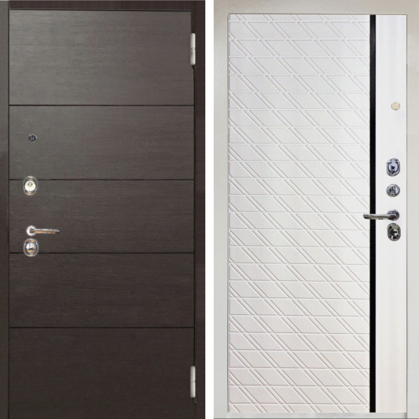 Входная дверь Аргус ЛЮКС 3К Снежно-белый Агат венге горизонт + Тори Софт милк