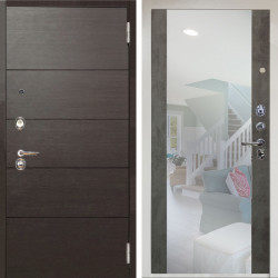 Входная дверь Аргус ЛЮКС 3К Снежно-белый Агат венге горизонт + Вояж Светлый бетон