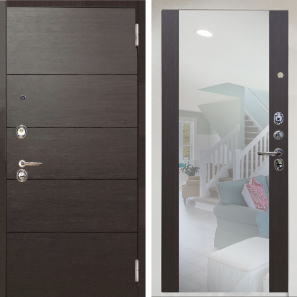 Входная дверь Аргус ЛЮКС 3К Снежно-белый Агат венге горизонт + Вояж Венге