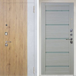 Входная дверь Аргус ЛЮКС 3К Снежно-белый Эксперт Рустик соломенный вставка бетон урбан милк + Александра Белая лиственница