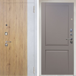 Входная дверь Аргус ЛЮКС 3К Снежно-белый Эксперт Рустик соломенный вставка бетон урбан милк + Ариана Серая эмаль