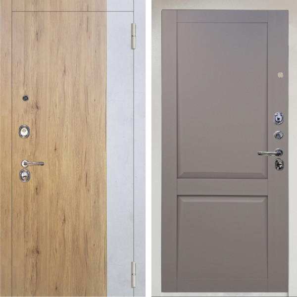 Входная дверь Аргус ЛЮКС 3К Снежно-белый Эксперт Рустик соломенный вставка бетон урбан милк + Ариана Серая эмаль