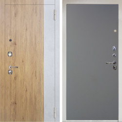 Входная дверь Аргус ЛЮКС 3К Снежно-белый Эксперт Рустик соломенный вставка бетон урбан милк + Элегант Силк маус