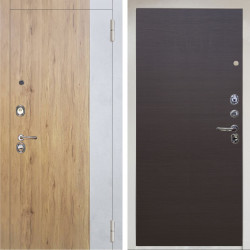 Входная дверь Аргус ЛЮКС 3К Снежно-белый Эксперт Рустик соломенный вставка бетон урбан милк + Элегант Венге горизонт