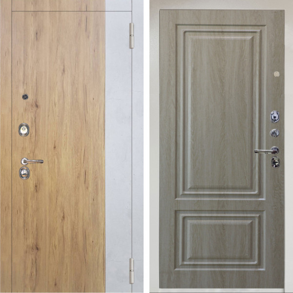 Входная дверь Аргус ЛЮКС 3К Снежно-белый Эксперт Рустик соломенный вставка бетон урбан милк + Элион Дуб филадельфия крем