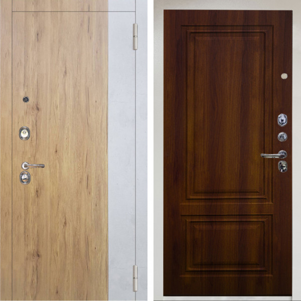 Входная дверь Аргус ЛЮКС 3К Снежно-белый Эксперт Рустик соломенный вставка бетон урбан милк + Элион дуб рустикальный