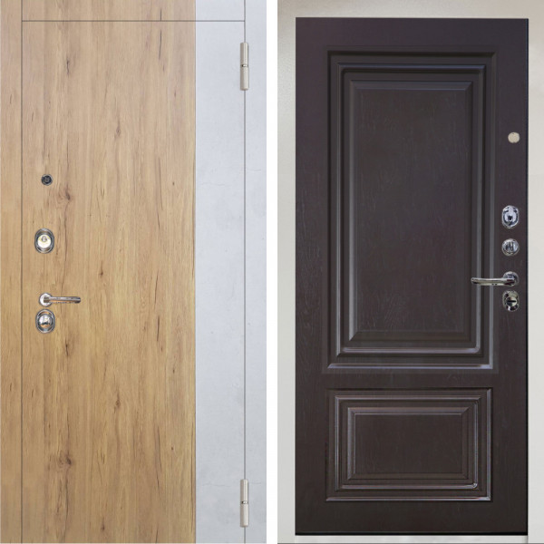 Входная дверь Аргус ЛЮКС 3К Снежно-белый Эксперт Рустик соломенный вставка бетон урбан милк + Элион Горький шоколад