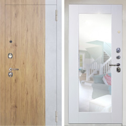 Входная дверь Аргус ЛЮКС 3К Снежно-белый Эксперт Рустик соломенный вставка бетон урбан милк + Милли Роял вуд белый