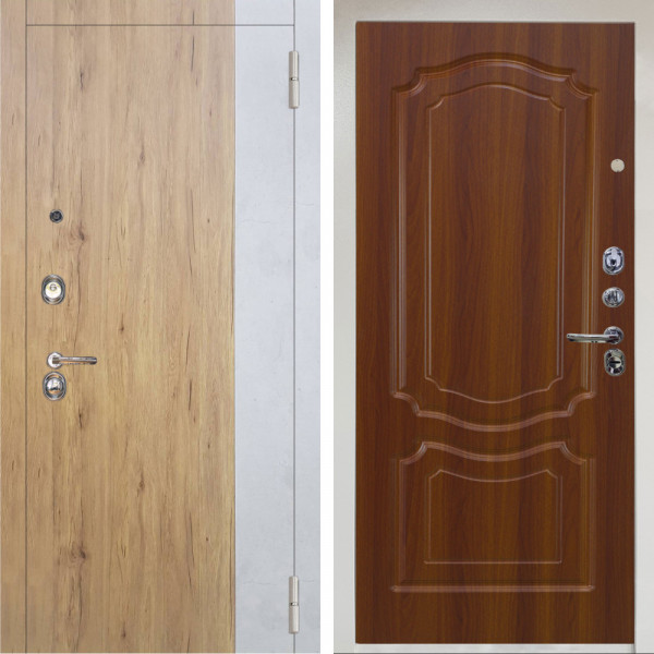 Входная дверь Аргус ЛЮКС 3К Снежно-белый Эксперт Рустик соломенный вставка бетон урбан милк + Мишель Дуб рустикальный