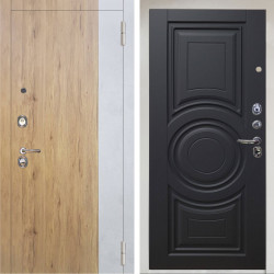 Входная дверь Аргус ЛЮКС 3К Снежно-белый Эксперт Рустик соломенный вставка бетон урбан милк + Могадиш Черный софт