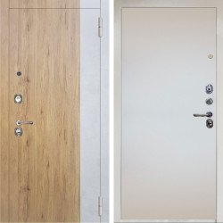 Входная дверь Аргус ЛЮКС 3К Снежно-белый Эксперт Рустик соломенный вставка бетон урбан милк + Под покраску