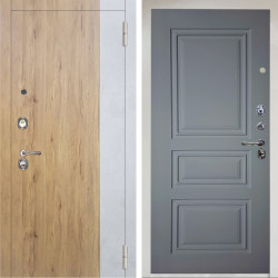 Входная дверь Аргус ЛЮКС 3К Снежно-белый Эксперт Рустик соломенный вставка бетон урбан милк + Скиф Силк маус