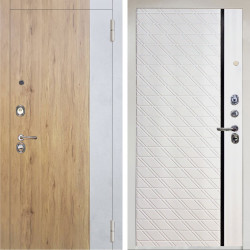 Входная дверь Аргус ЛЮКС 3К Снежно-белый Эксперт Рустик соломенный вставка бетон урбан милк + Тори Софт милк