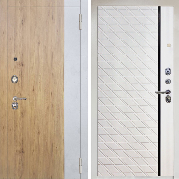 Входная дверь Аргус ЛЮКС 3К Снежно-белый Эксперт Рустик соломенный вставка бетон урбан милк + Тори Софт милк