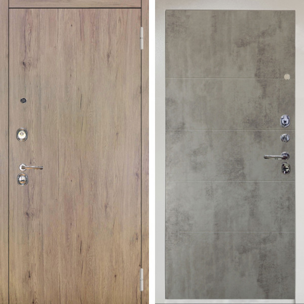 Входная дверь Аргус ЛЮКС 3К Снежно-белый Элегант Рустик соломенный + Агат Светлый бетон