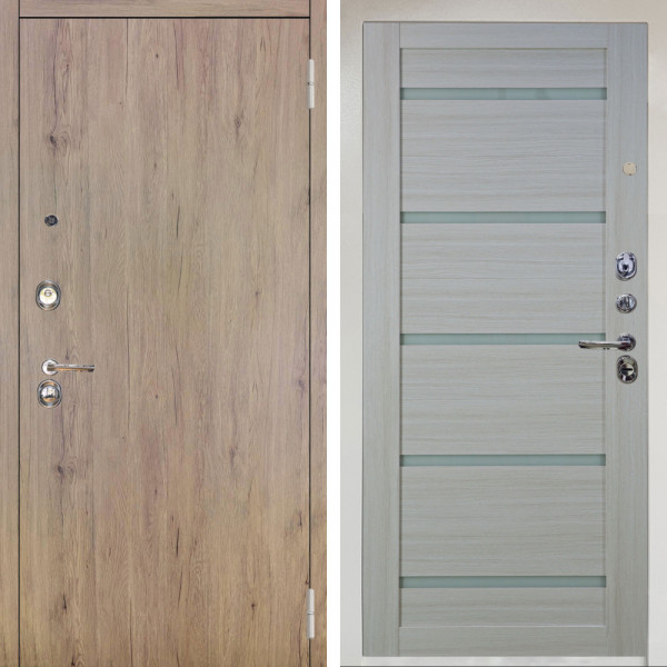 Входная дверь Аргус ЛЮКС 3К Снежно-белый Элегант Рустик соломенный + Александра Белая лиственница