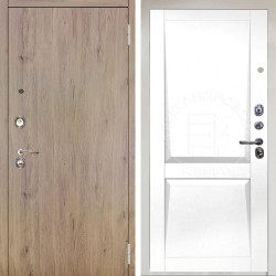 Входная дверь Аргус ЛЮКС 3К Снежно-белый Элегант Рустик соломенный + Ариана Белая эмаль