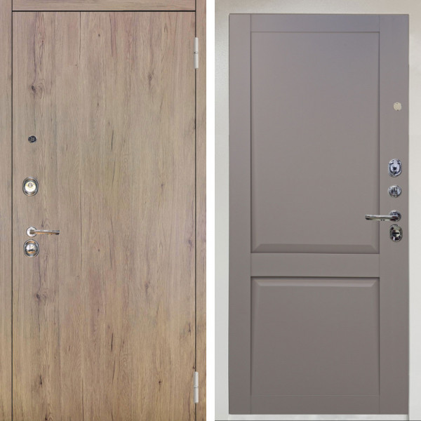 Входная дверь Аргус ЛЮКС 3К Снежно-белый Элегант Рустик соломенный + Ариана Серая эмаль