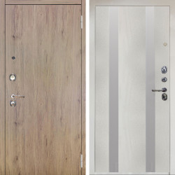 Входная дверь Аргус ЛЮКС 3К Снежно-белый Элегант Рустик соломенный + Дуэт Белое дерево вставки Изабель