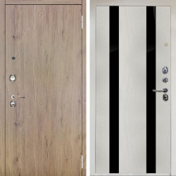 Входная дверь Аргус ЛЮКС 3К Снежно-белый Элегант Рустик соломенный + Дуэт Белое дерево вставки кензо