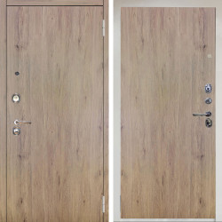 Входная дверь Аргус ЛЮКС 3К Снежно-белый Элегант Рустик соломенный + Элегант Рустик соломенный