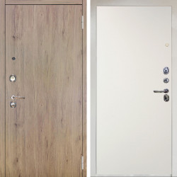 Входная дверь Аргус ЛЮКС 3К Снежно-белый Элегант Рустик соломенный + Элегант Софт милк