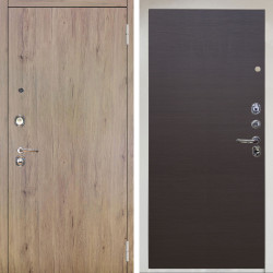 Входная дверь Аргус ЛЮКС 3К Снежно-белый Элегант Рустик соломенный + Элегант Венге горизонт