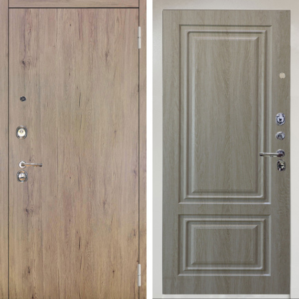 Входная дверь Аргус ЛЮКС 3К Снежно-белый Элегант Рустик соломенный + Элион Дуб филадельфия крем