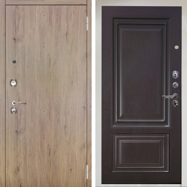 Входная дверь Аргус ЛЮКС 3К Снежно-белый Элегант Рустик соломенный + Элион Горький шоколад