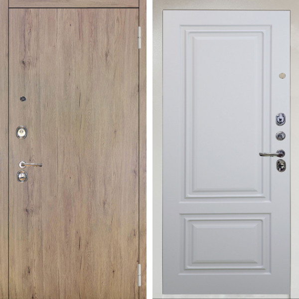 Входная дверь Аргус ЛЮКС 3К Снежно-белый Элегант Рустик соломенный + Элион Софт милк