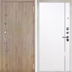 Входная дверь Аргус ЛЮКС 3К Снежно-белый Элегант Рустик соломенный + Гауда Роял Вуд Белый