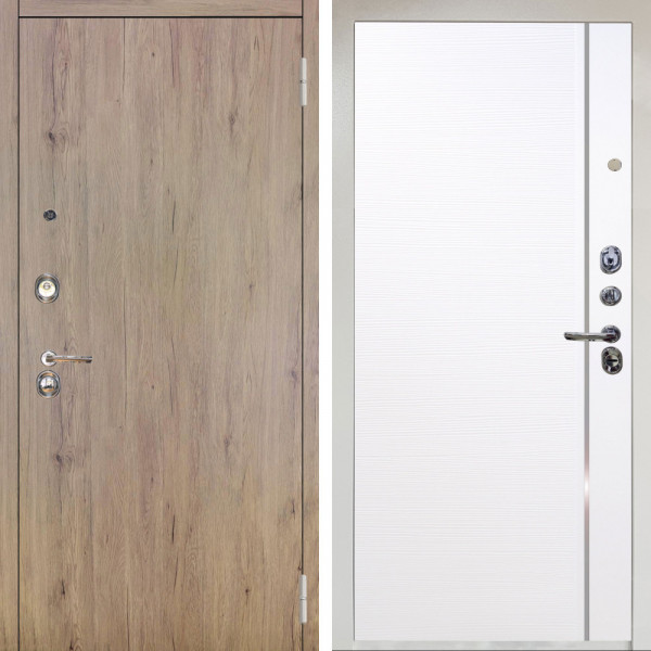 Входная дверь Аргус ЛЮКС 3К Снежно-белый Элегант Рустик соломенный + Гауда Роял Вуд Белый